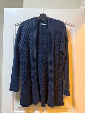 GAP Navy Cable-Knit Open Cardigan